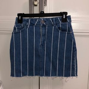 Striped Jean Skirt